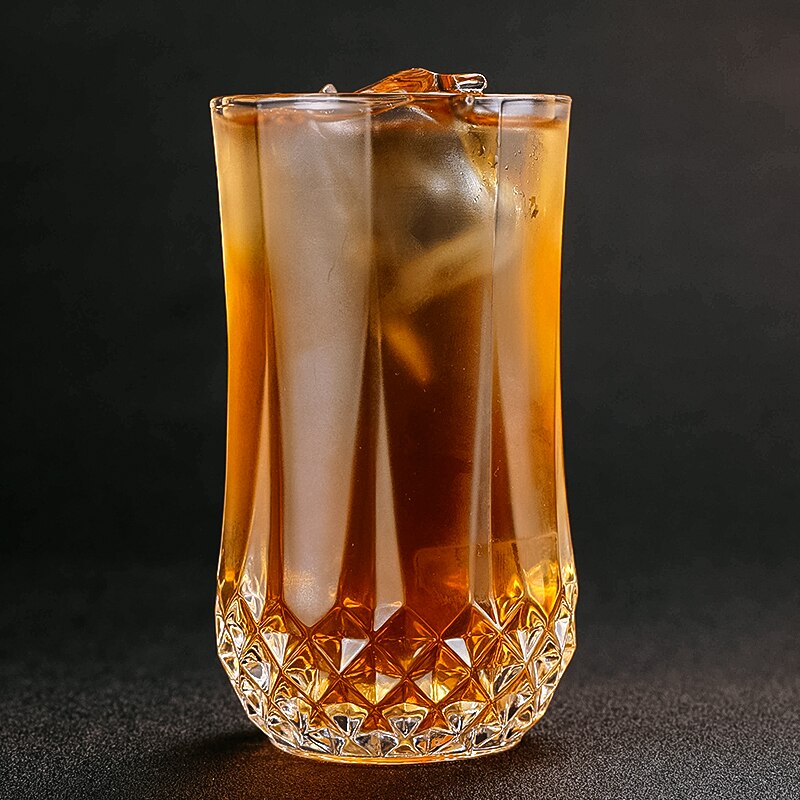 300-400ml Runde Unterseite Diamant Whiskey Glas vereist Kaffee Becher Wodka Colin Glas Seabo Tasse Saft Cocktail Glas trinken Ausrügestochen: Ursprünglich Titel