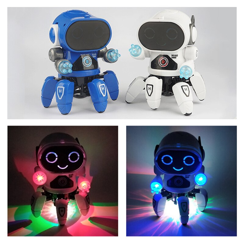 Robot de baile inteligente para niños, juguete electrónico de pulpo que camina, iluminación LED Musical, de cumpleaños