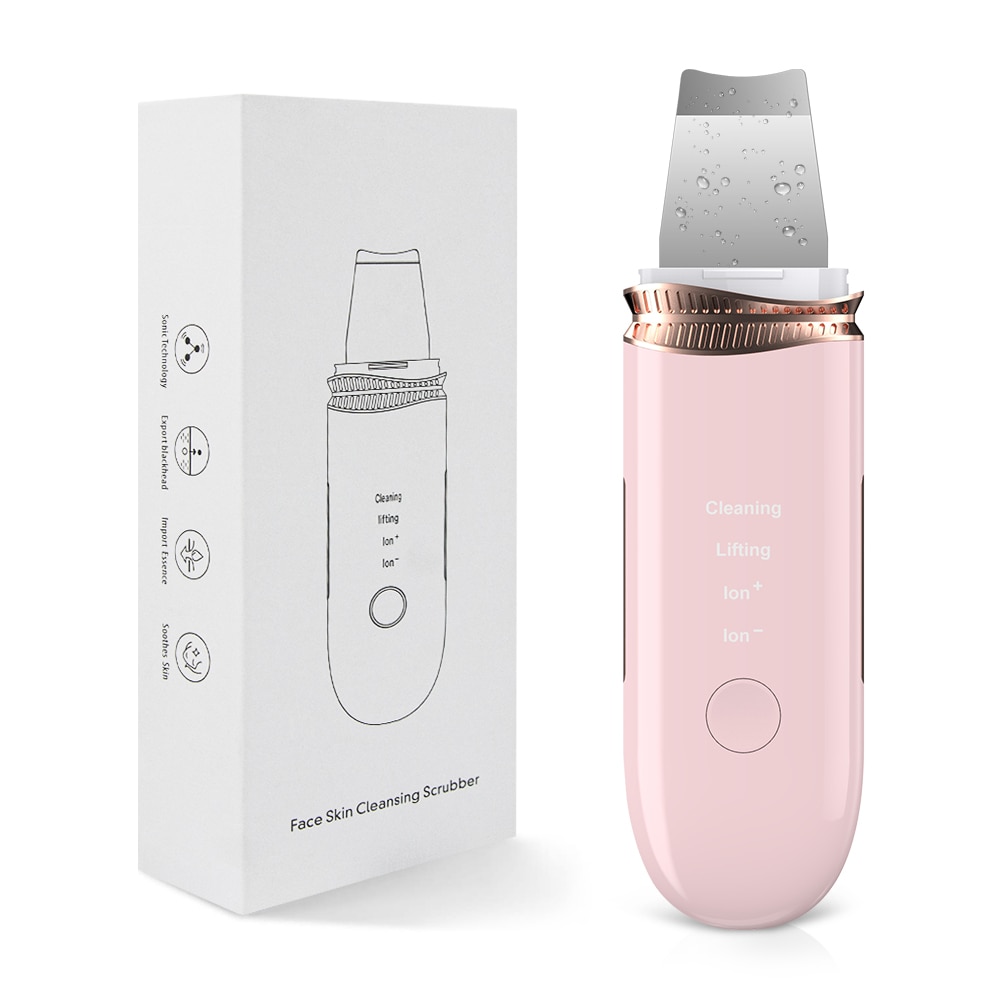 Ultrasone Huid Scrubber Comedondrukker Ion Diepe Gezicht Reiniging Schop Gezicht Spatel Cavitatie Peeling Ems Huid Reinigen