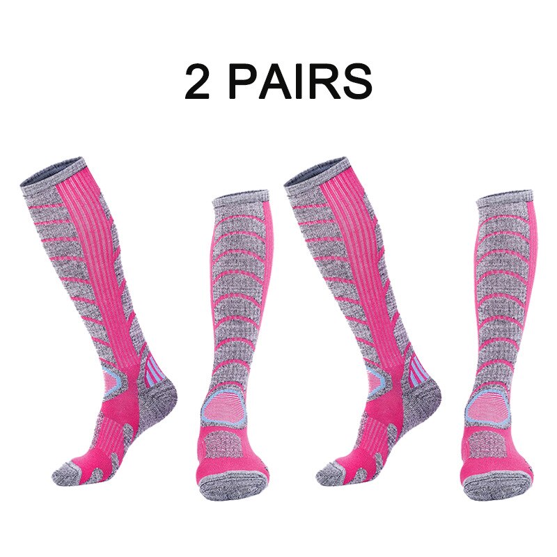 Outdoor Fietsen Sokken Vrouwen Anti Wrijving Kousen Fietsen Sport Sokken Herfst En Winter: Two Pairs of Powder