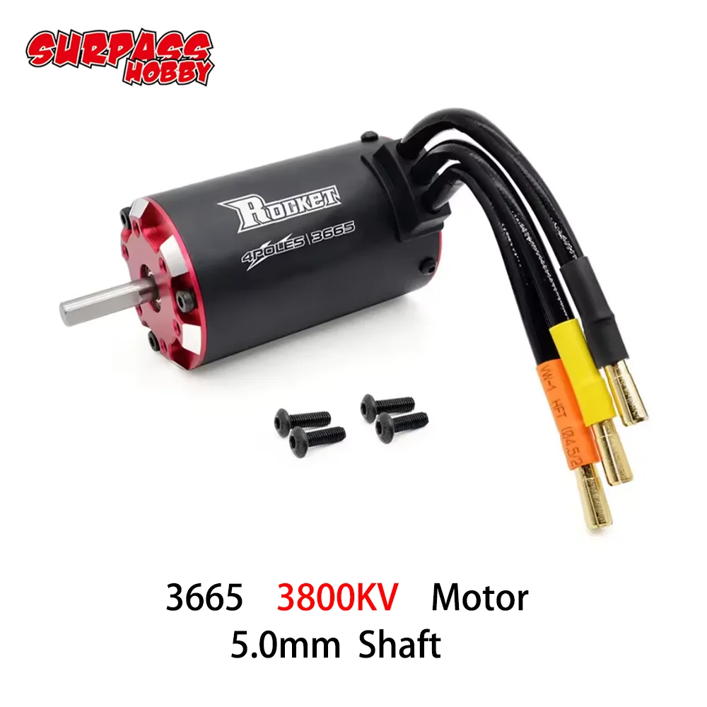 Rocket V2 3650 3660 3665 3670 3674 Motor Supersonische Borstelloze Motor voor 1/8 1/10 RC Auto Afstandsbediening Speelgoed RC Gereedschap: Marineblauw