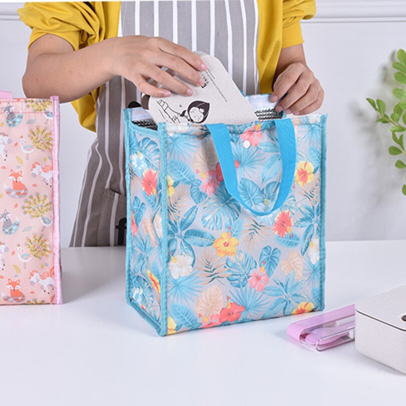 Sac à Lunch en toile isotherme Portable, motif fonctionnel, glacière thermique, sac de pique-nique pliable pour femmes et enfants