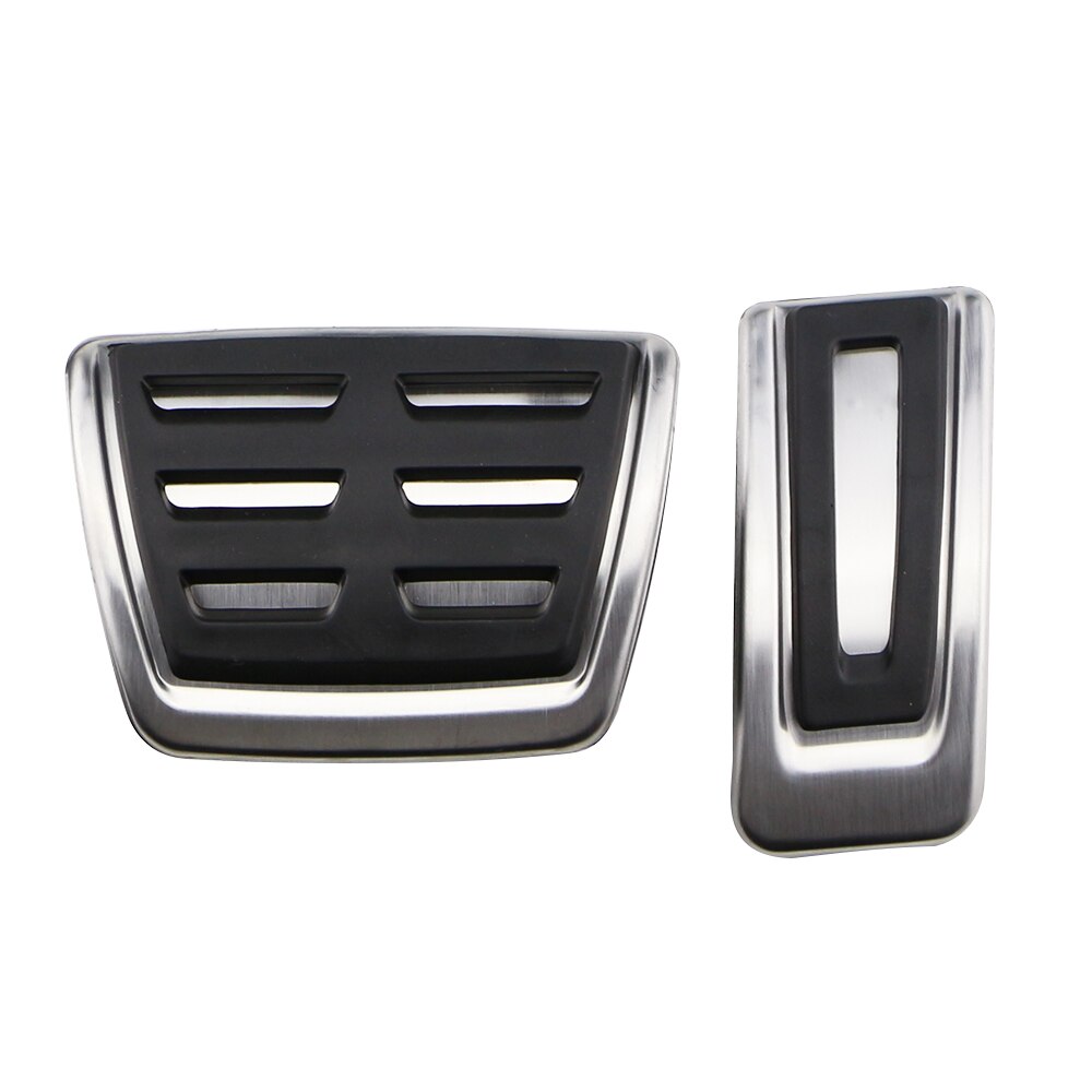 For Volkswagen Vw Jetta MK7 7th Gen - LHD Stainless Steel Car Fuel Brake Pedal Cover Footrest Pedals Accessories: AT 2 Pcs No Rest