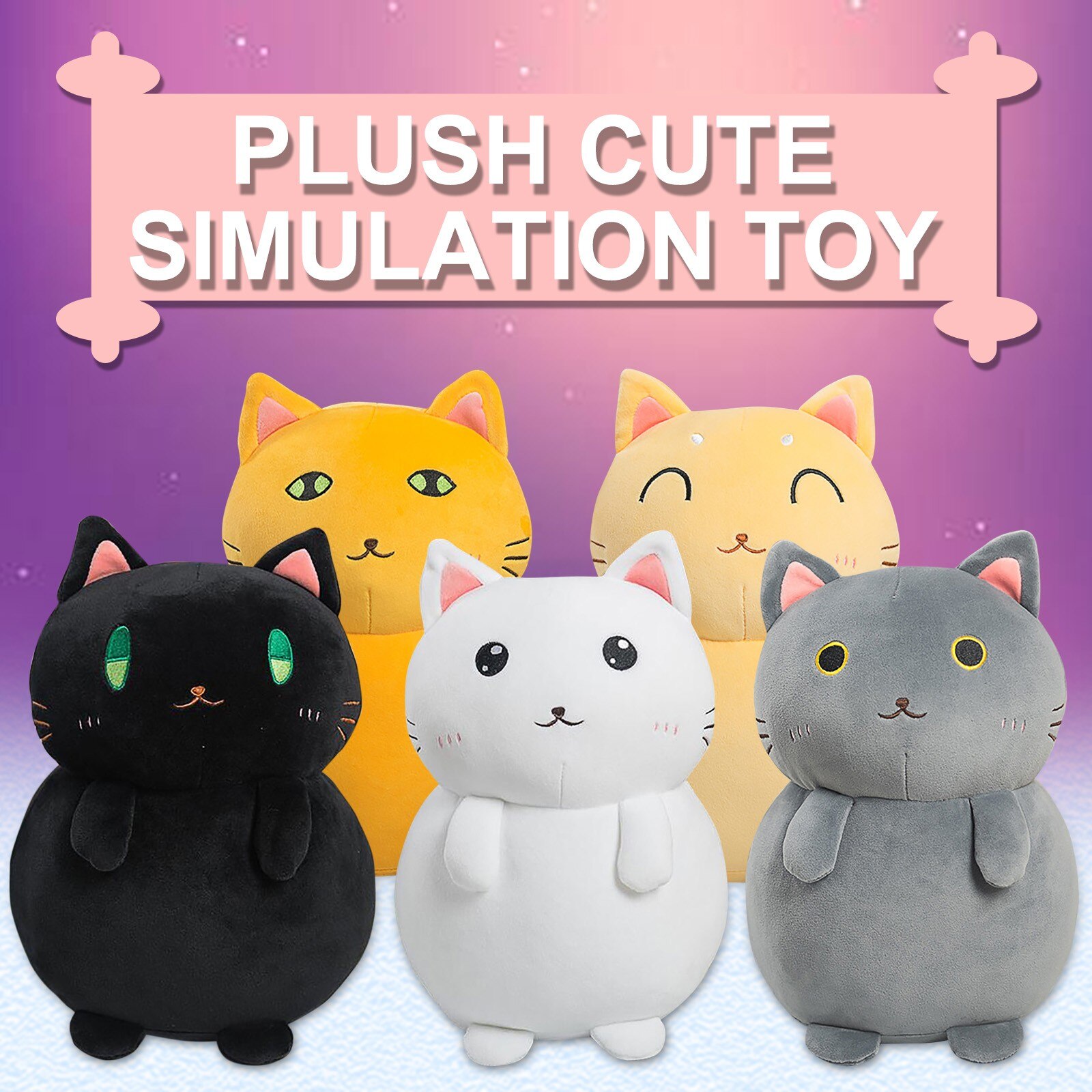 Cute Blessing Cat Plush Toy Pillow Bread Black Cat Doll Sleeping Pillow Comfortable Interesting Birthday