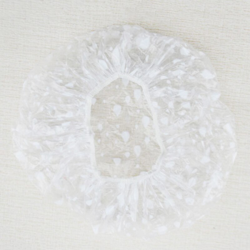 Bonnet de douche jetable, 100 pièces, couvre-cheveux, élastique Transparent, pour Salon de bain, Spa, accessoires de salle de bain