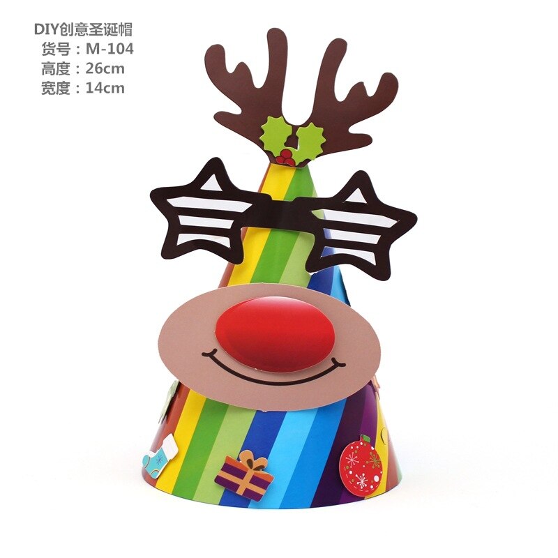 Stijl Papier Kerstmuts Party Accessoires Kinderen Kleuterschool Handgemaakte Lijm Diy Christmas: Paper Hat Elk