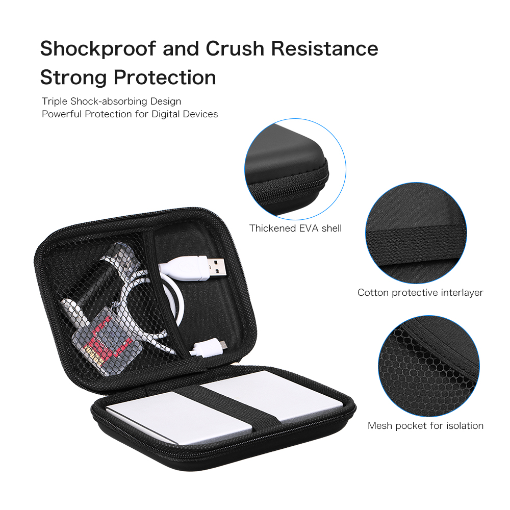 Eva Shockproof 2.53.5 Inch Hard Drive Draagtas Bag 2.5 &quot;3.5&quot; Externe Hdd Power Bank Accessoires Hand carry Travelcase