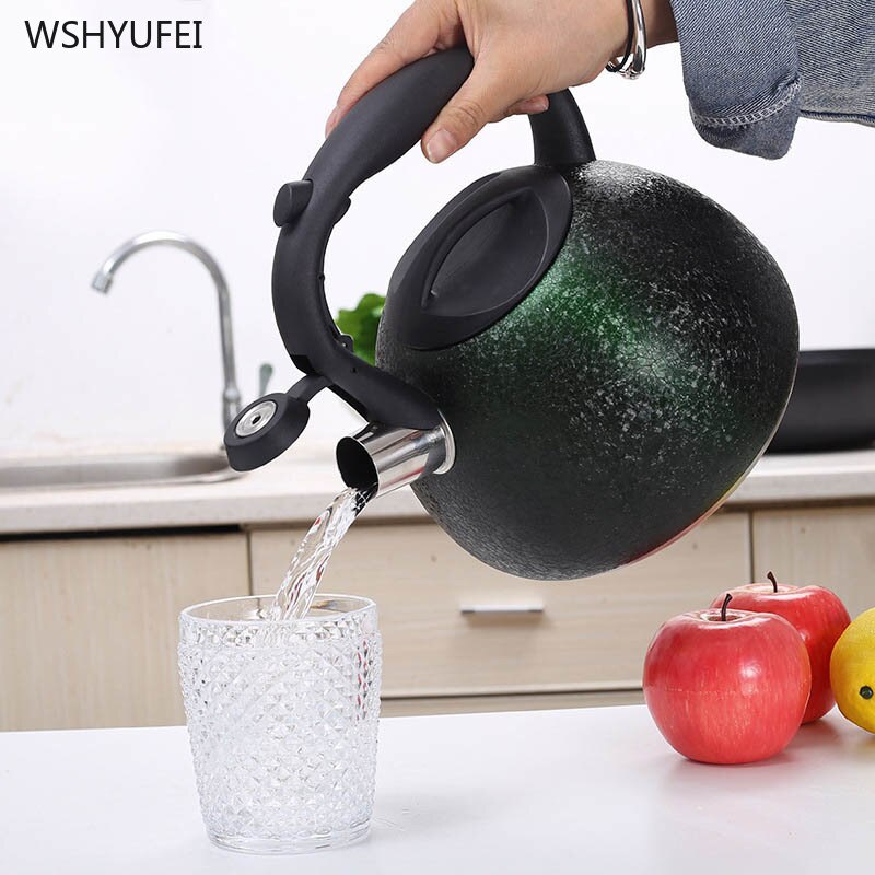 3l utomhus camping rostfritt stål sköldpadda spricka visslande vattenkokare vattenkokare induktion spis visselpipa te hem hem kök