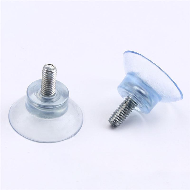 6 stk 4mm møbel skrivebord glass pvc gjennomsiktig anti-kollisjon sugekopper sugehengeputer med skruer til glassbord