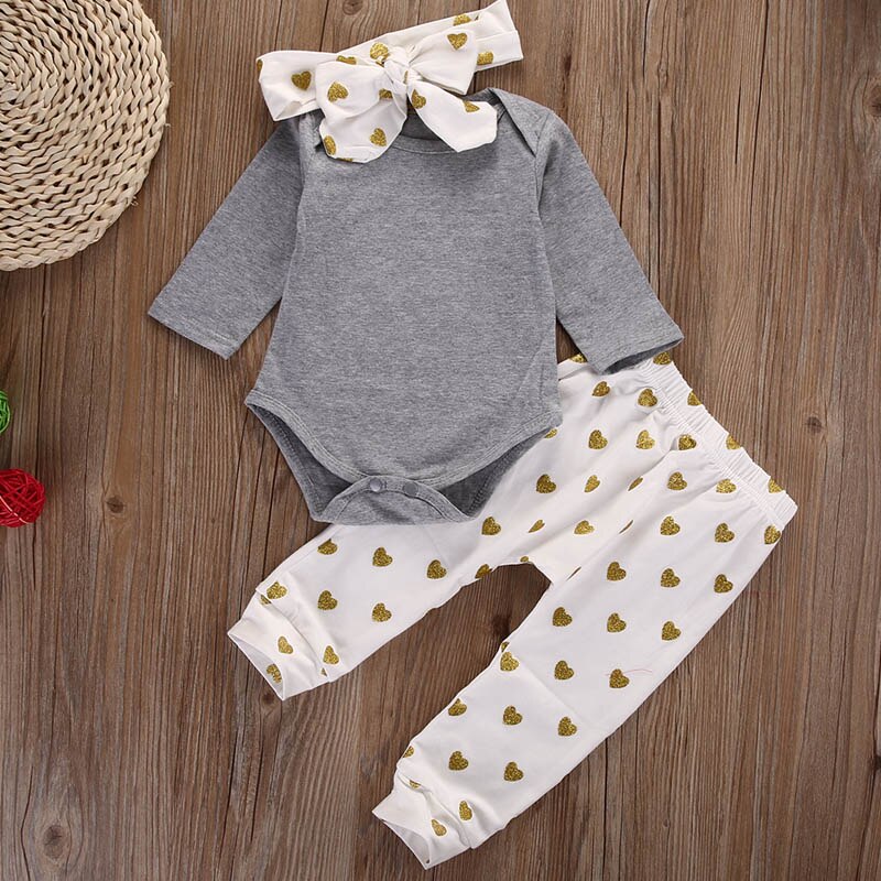 3 Stks/set Baby Meisjes Katoenen Kleding Sets Lente Herfst Tops Shirt Broek Hoofdband Baby Kleding Baby Kids Kleding Set