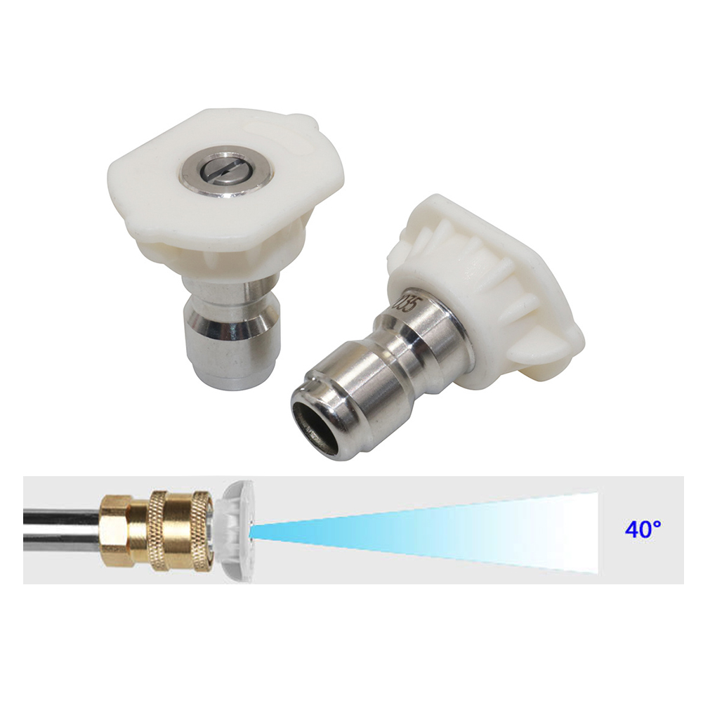 Boquilla de pulverización para lavadora de alta presión, conexión rápida de 1/4 ", 0 15 25 40 65 grados, punta para boquilla de jabón de riego, limpieza de jardín, 1 Uds.: Naranja