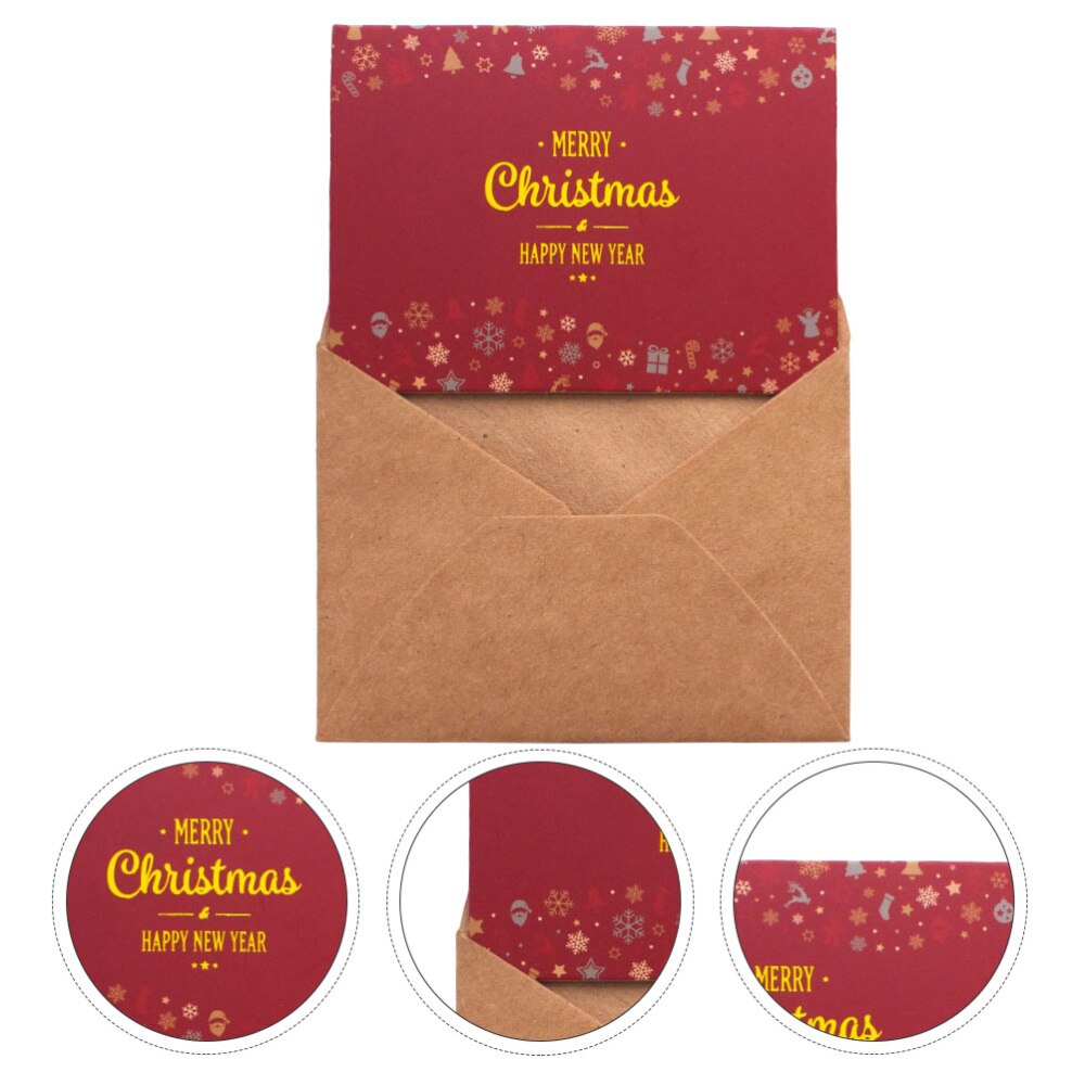 12 Pcs Retro Christmas Greeting Cards Printed Merry Christmas Blessing Christmas