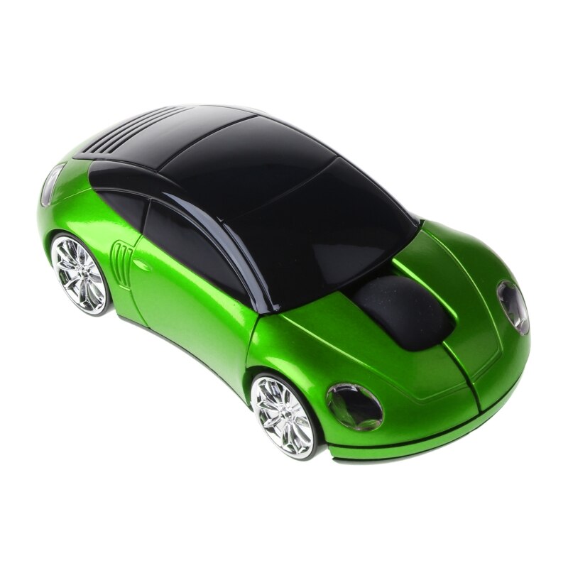 2.4G 1600DPI Mouse USB Receiver Wireless LED Light Car Shape Optical Mice: Green