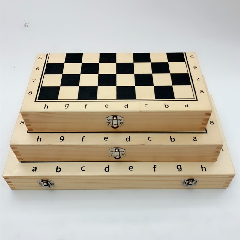 Magnetic Solid Wood Folding Chess Board Panel Wooden Printing Tablero Ajedrez Profesional Entertainment Checkers & Chess
