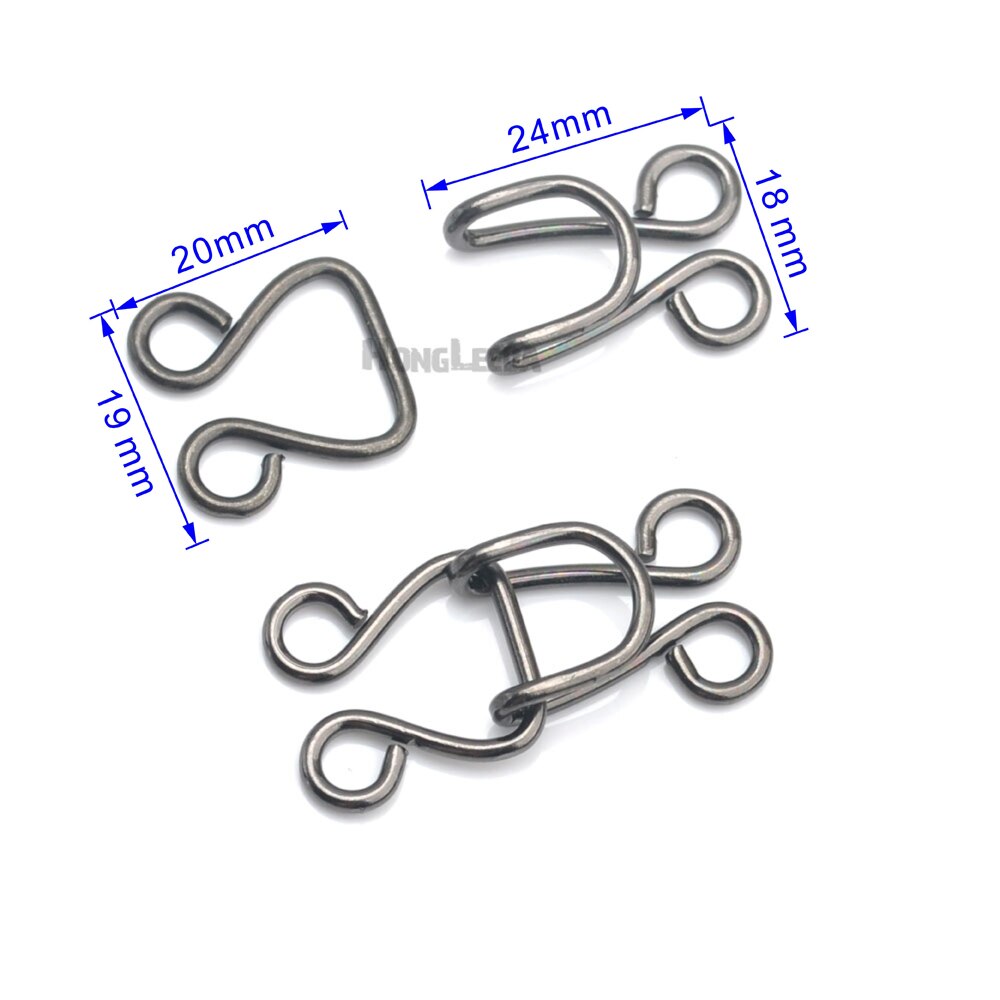 40sets/lot 14# big trousers pant dress skirts hooks metal brass hook / eye nickle, black HE-013