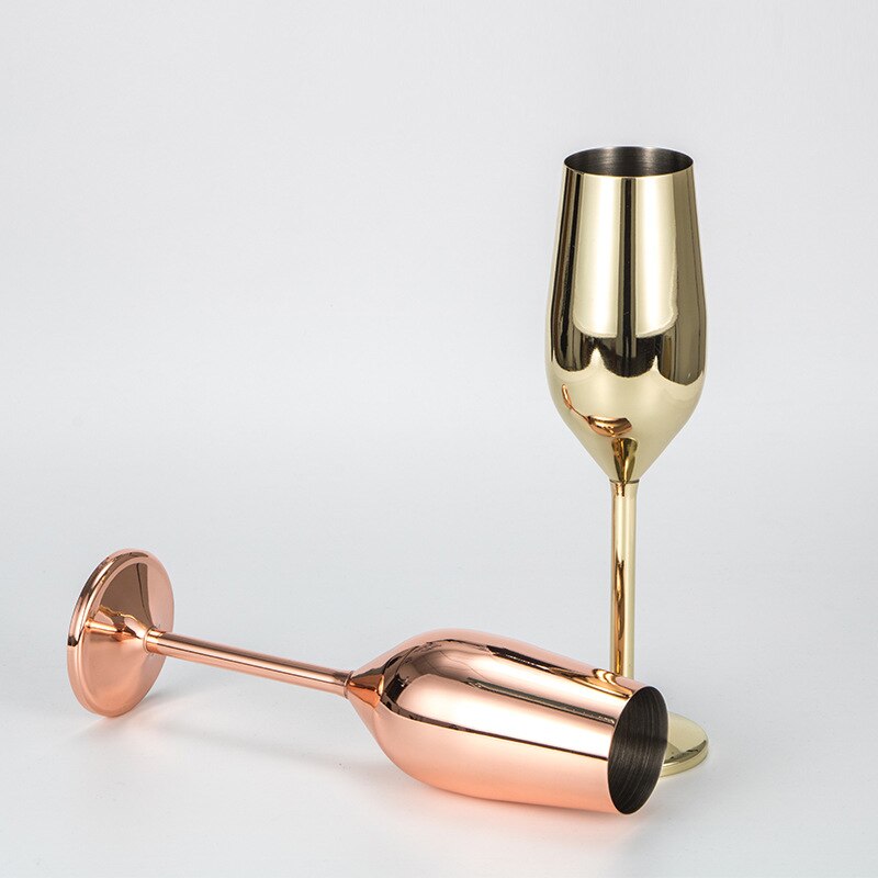 Copa de champán de acero inoxidable resistente a las caídas, copa de vino espumoso de estilo europeo, copa de vino de boda