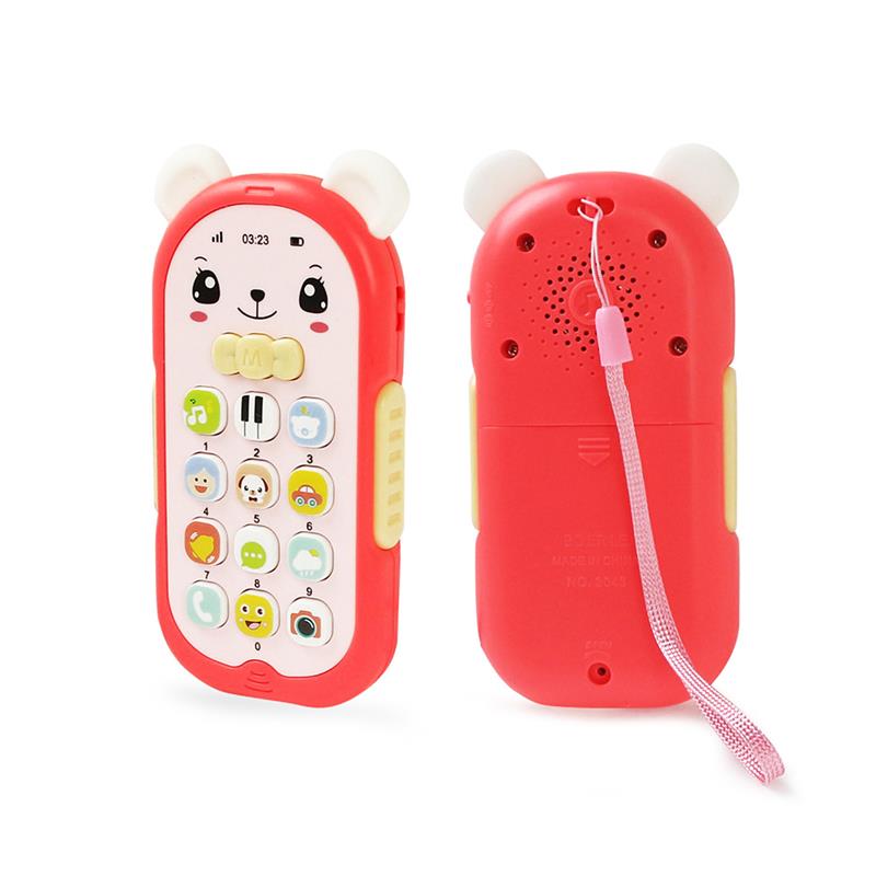 Baby Cell Phone Toy with Lights and Music Musical Phone Toy Early Learning Educational Mobile Phone Toys for kid: Red