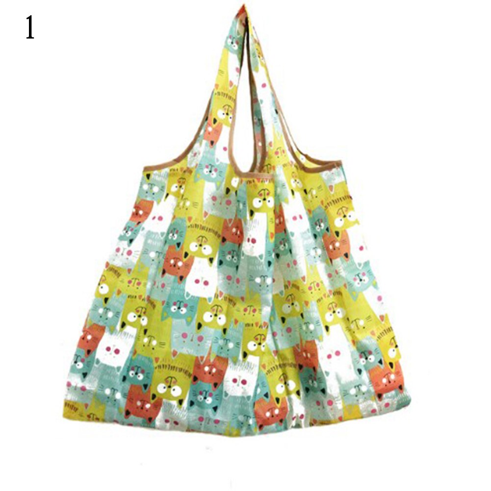 Vrouwen Opvouwbare Boodschappentas Cartoon Bloemen Fruit Groente Herbruikbare Boodschappentas Eco Lady Tote Bag Zak: 1