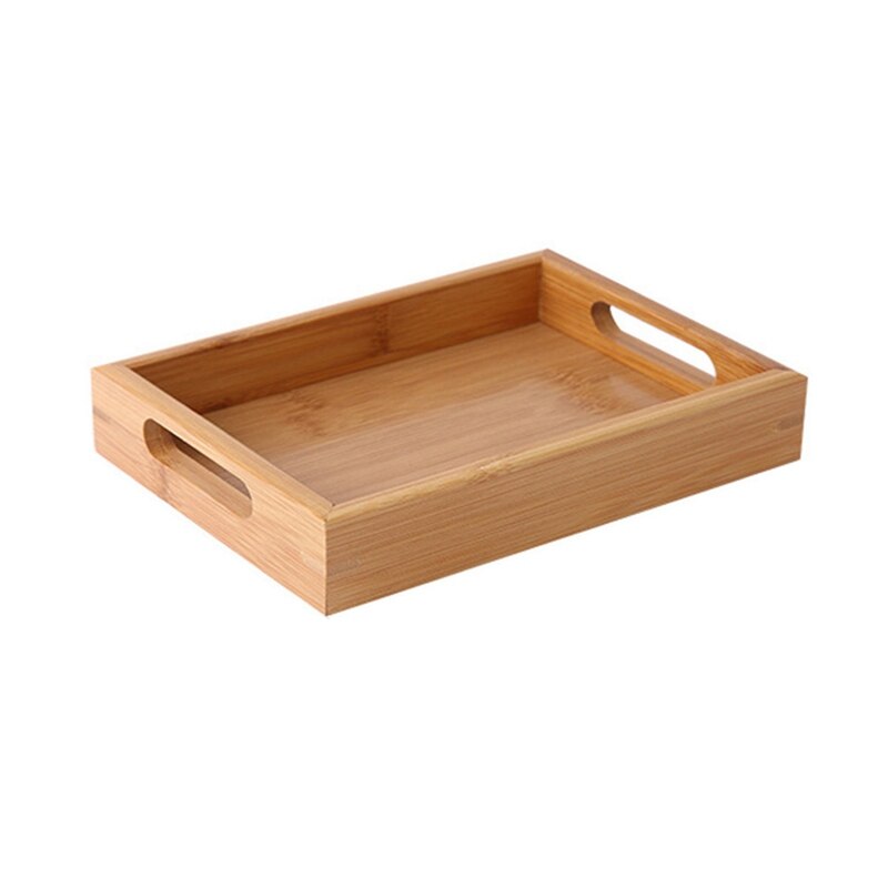 Bamboo Wooden Rectangular Tea Tray Solid Wood Tray Trays Serving Tray Kung Fu Tea Cup Tray Wooden Hotel Dinner Plate: M