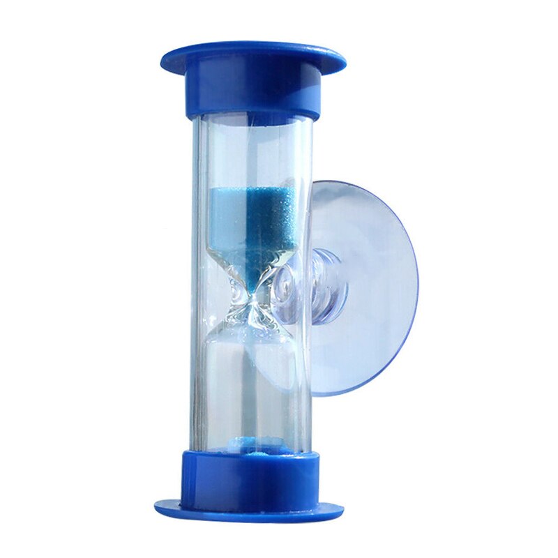 1pc 3 Minutes Hourglass Shower Timer Blue Sand Clock With Plastic Suction Cup Children Supplies Home Decoration