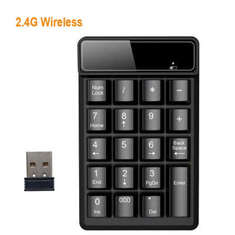 2.4GHz Mini USB Wireless Numeric Keypad 19 Keys Number Pad Numpad Receiver For Accounting Windows XP/7/ 8 Laptop PC Computer: Wireless