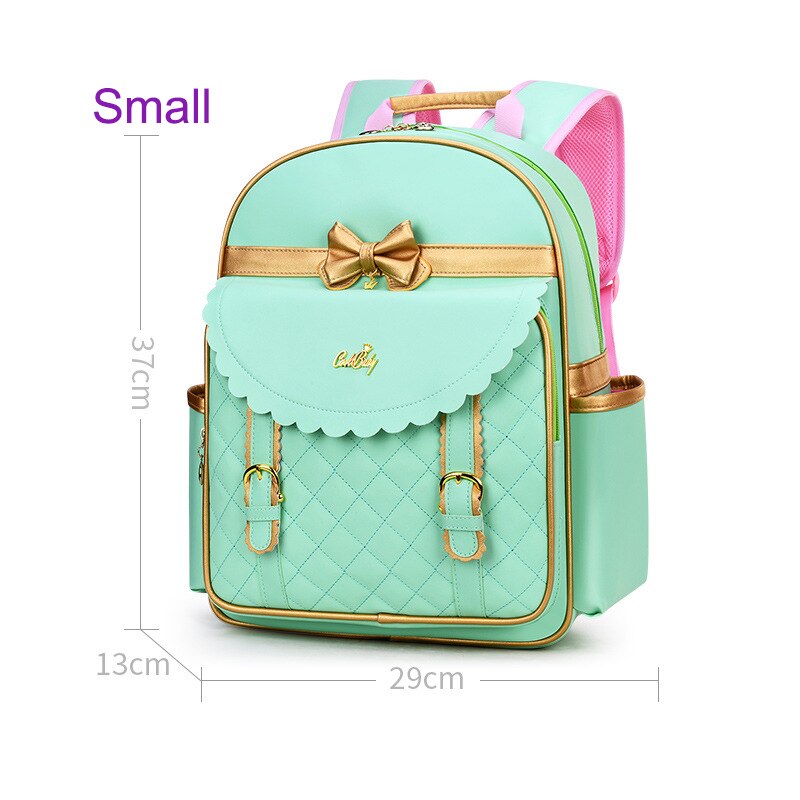 Ortopédico de la escuela primaria de los niños mochilas cartera para chicas encantadoras Grado 1-3-6-Mochila Infantil princesa Mochila: Green Small