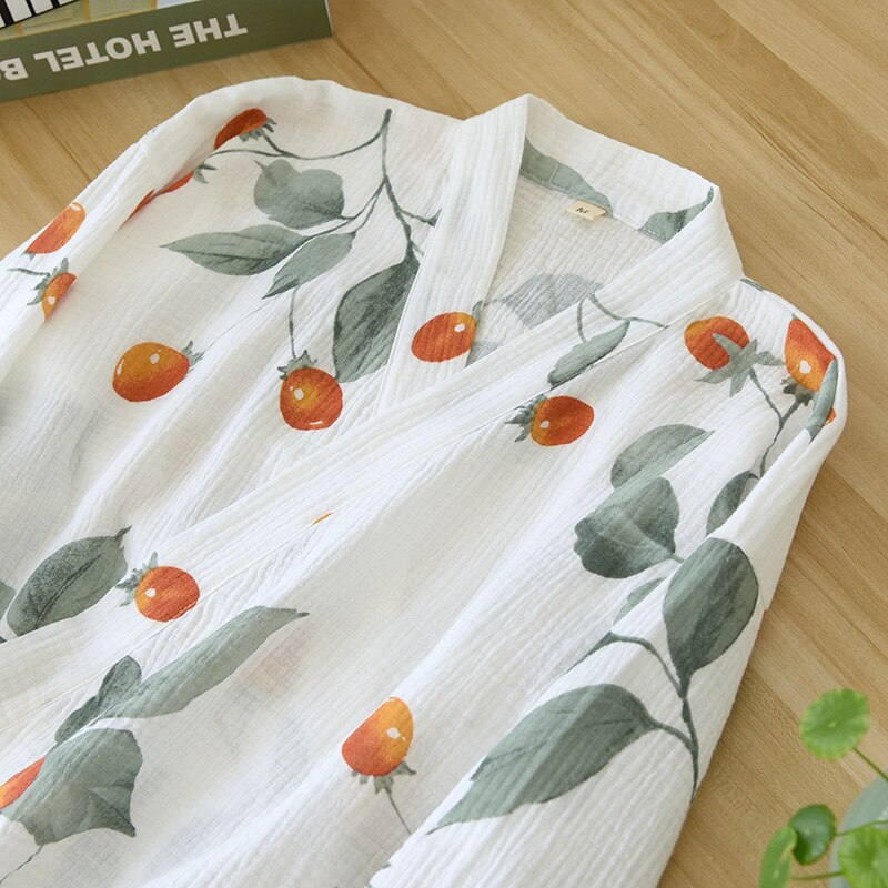 Fresh Japanese kimono robes women Spring 100% crep... – Grandado