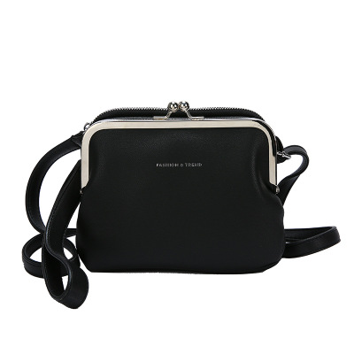 Pu læder dame crossbody taske hvid sommer dametaske skuldertaske mærke dame håndtaske hvid rejsetaske bolsas: Sort