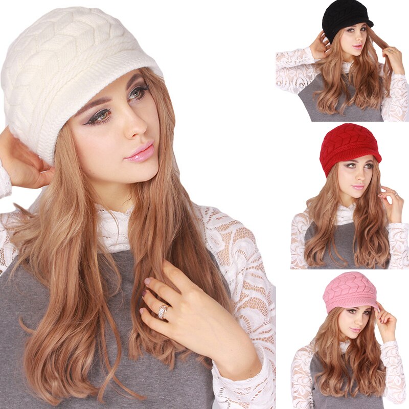 Winter Women Hat Luxury Knitted Hats Female Soft High Elastic Warm Caps Beanies Headgear Girl Cap Solid Color