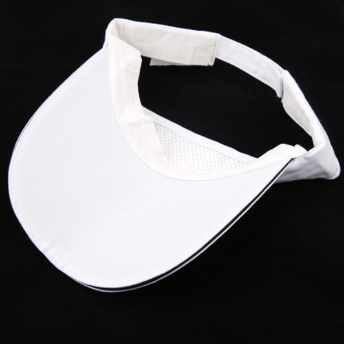 SYB Unisex Verstelbare Wit Zonneklep Tennis Golf Hoed Cap Zweetband Hoofdband