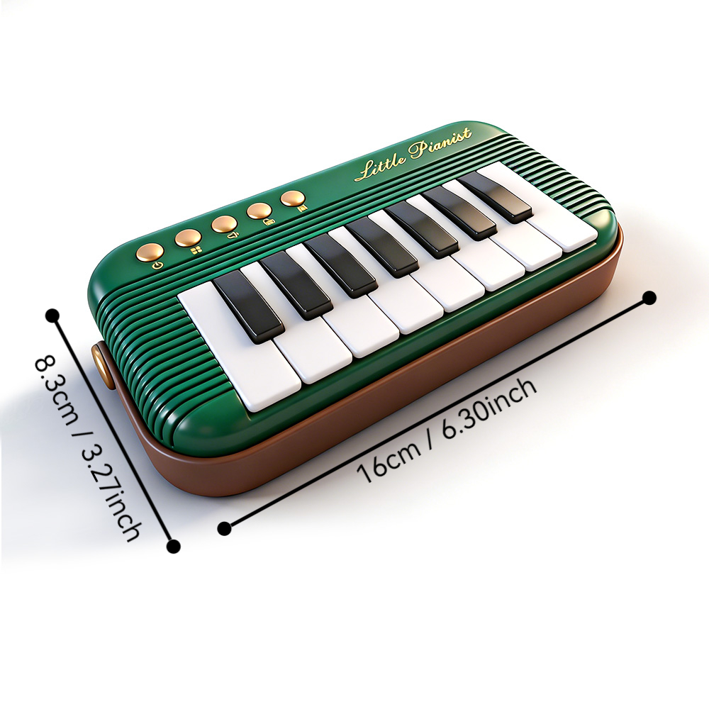 5 färger mini piano keyboard leksaker för barn, retro fickpiano, musikleksaker nybörjare, elektroniskt musikinstrument