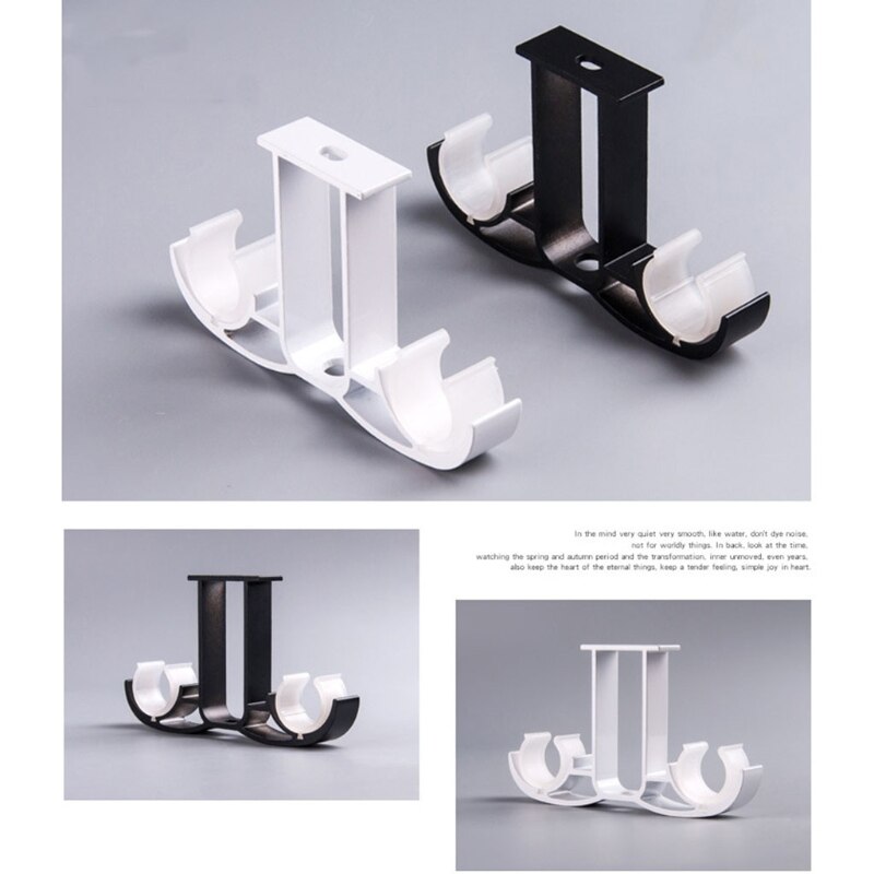 2 pièces/ensemble Double tringle à rideau supports porte-matériel de fenêtre décor à la maison H3CF