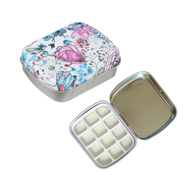 Lege 12 Raster Mini Aquarel Blikken Doos Draagbare Aquarel Verfpalet Reizen Schilderij Verfbak Kunstbenodigdheden: green