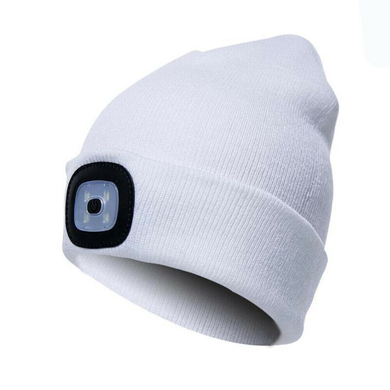 Plein air unisexe LED bonnet chapeau avec USB Rechargeable batterie haute puissance lumière hommes et femmes comme roman pratique: white