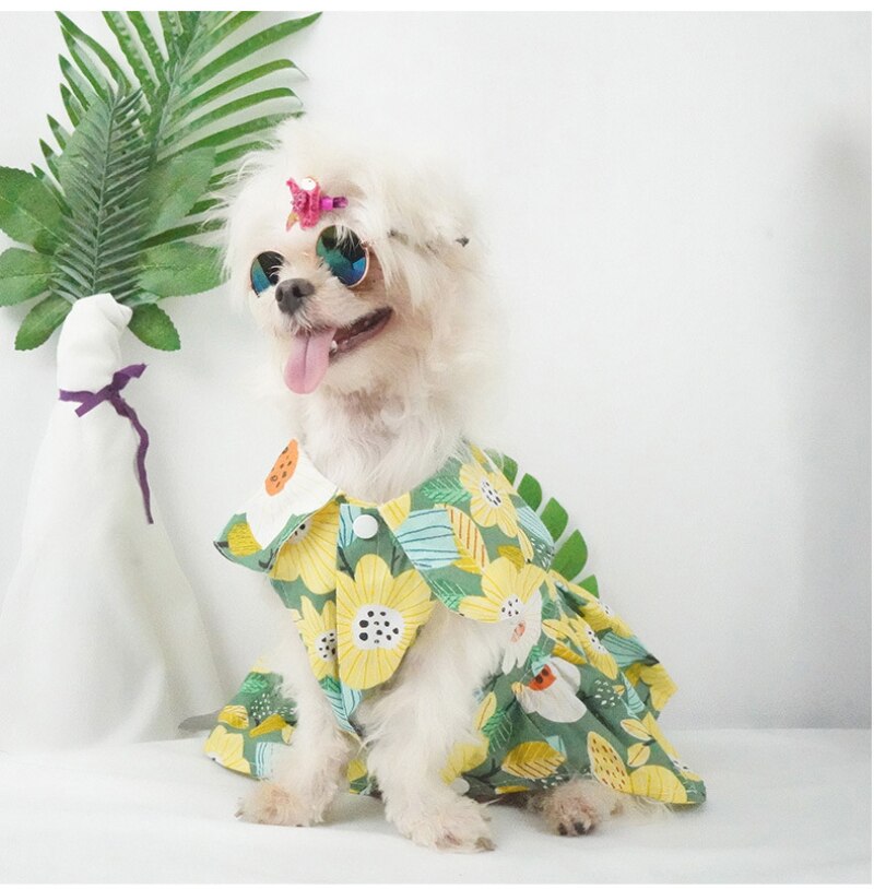 Letnia sukienka dla zwierzaka strój dla szczeniaczka dla małych psów sukienki wizytowe pomorskie maltańskie Shih Tzu sznaucer pudel corgi chihuahua stroje