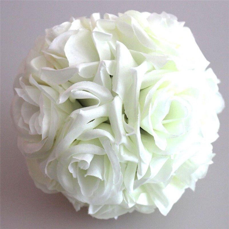 6 "hvid lyserød kunstig silke rose kysse blomsterkugler buket centerpiece pomander fest bryllup centerpiece dekorationer