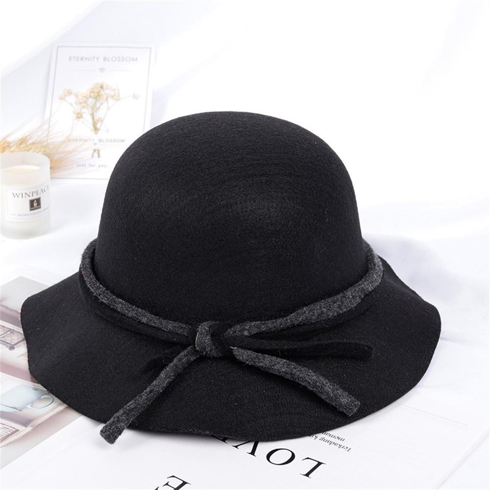 Top hoed Vrouwen Hoeden Vrouwelijke Herfst Winter Mode Toevallige Hoed Dome Britse Top Hat Hoofddeksels Kapelusz Damski Mütze #2S27