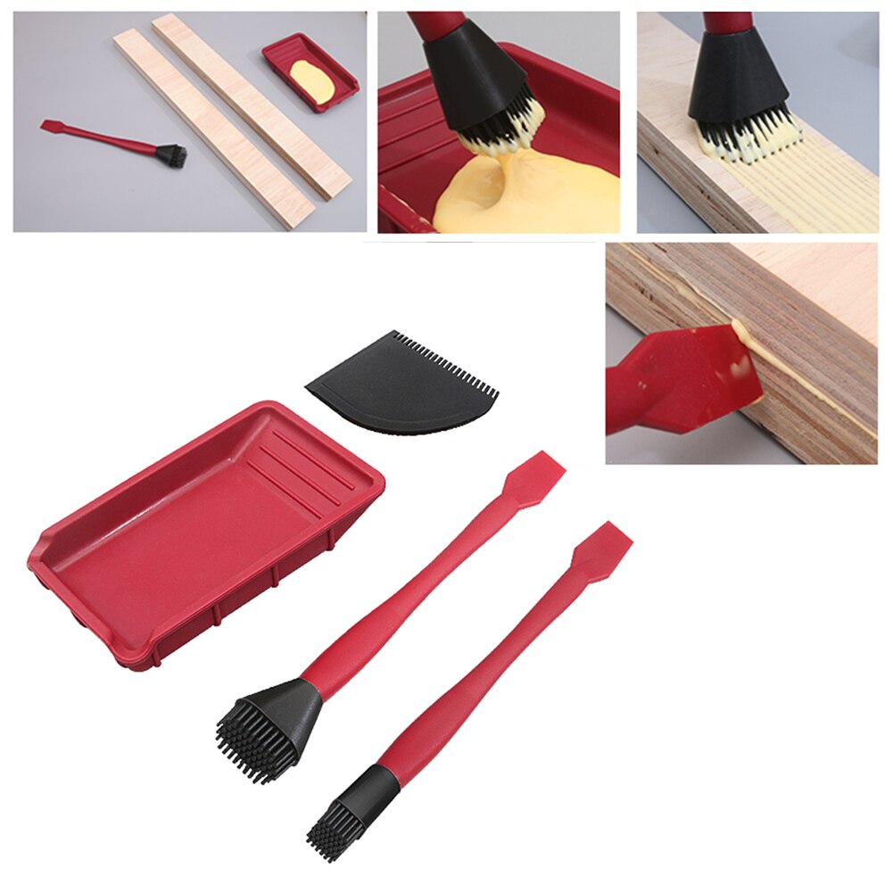 Woodworking Glue Brush Silicone Flat Scraper Board Carpenter Coating Tool