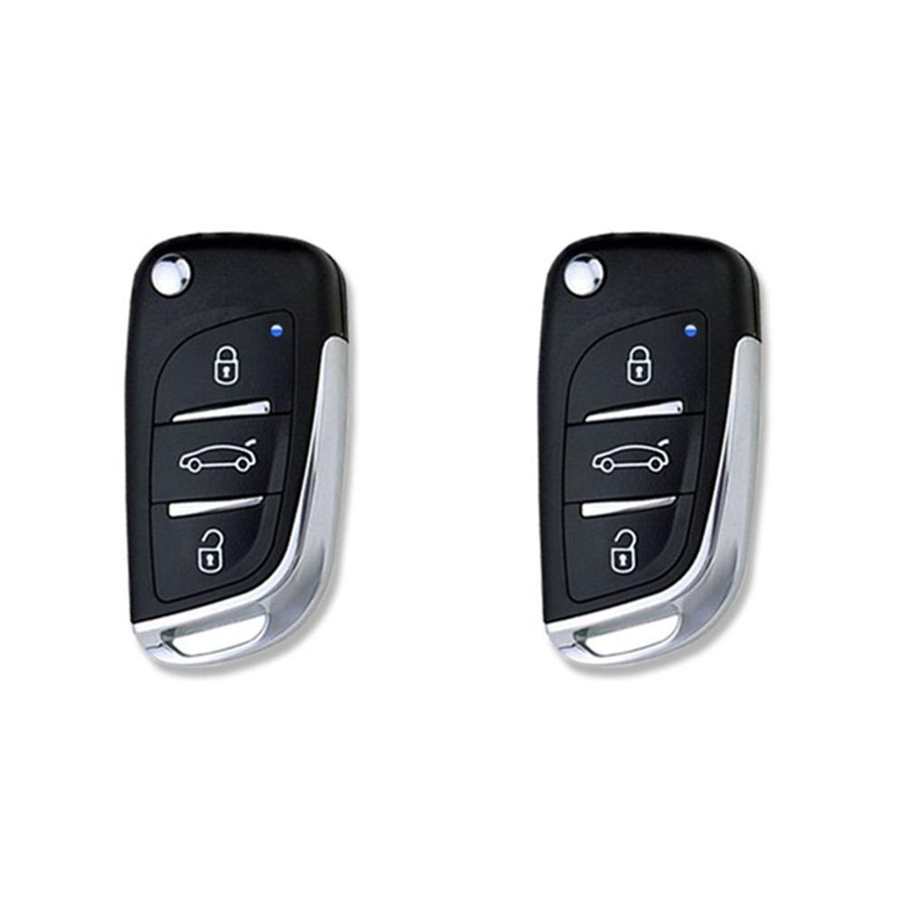 Universal Car Auto Keyless Entry System Button Start Stop LED Keychain Central Kit Door Lock with Remote Control