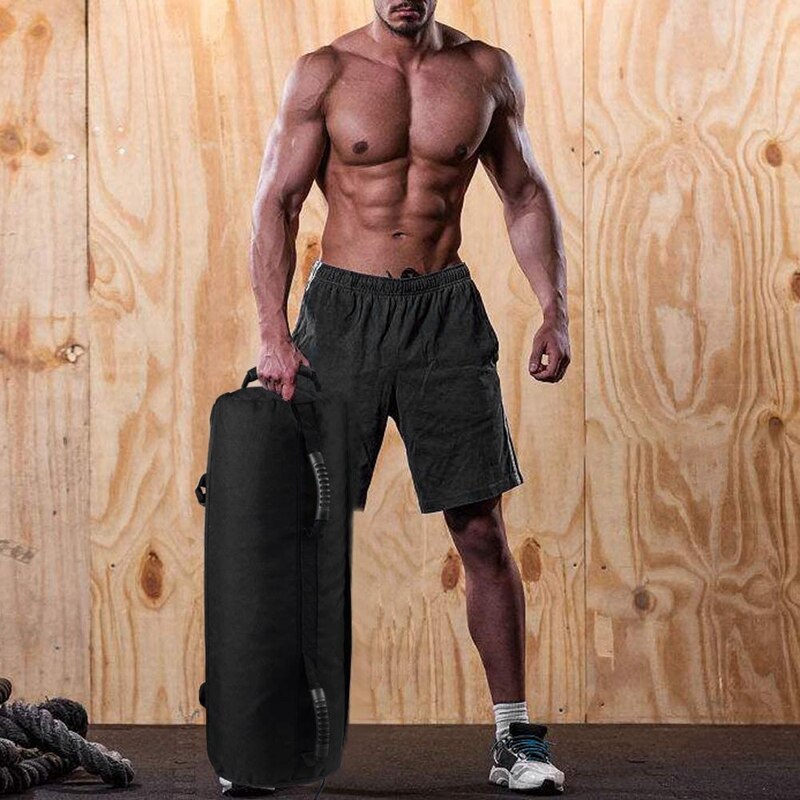 Fitnessvægte sandsække, træningsøvelser dynamisk belastning heavy duty træningscenter gymnastiksæk (sort  (10-60 kg))