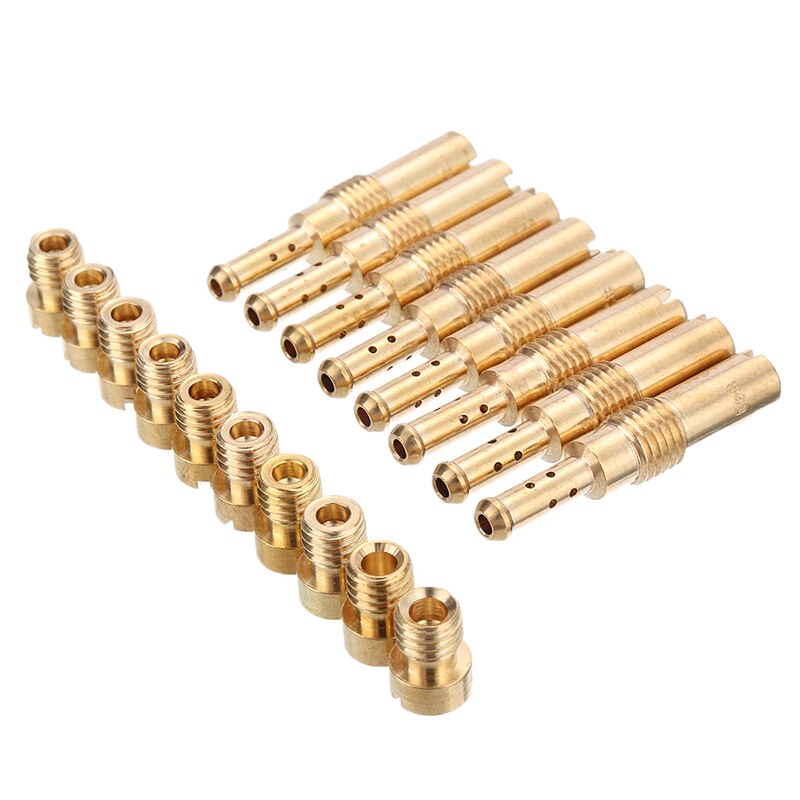 Carburador de 20 piezas Kit de chorro principal + juego de chorro lento/piloto para motocicleta PWK Keihin OKO CVK, boquilla de vicio para inyectores
