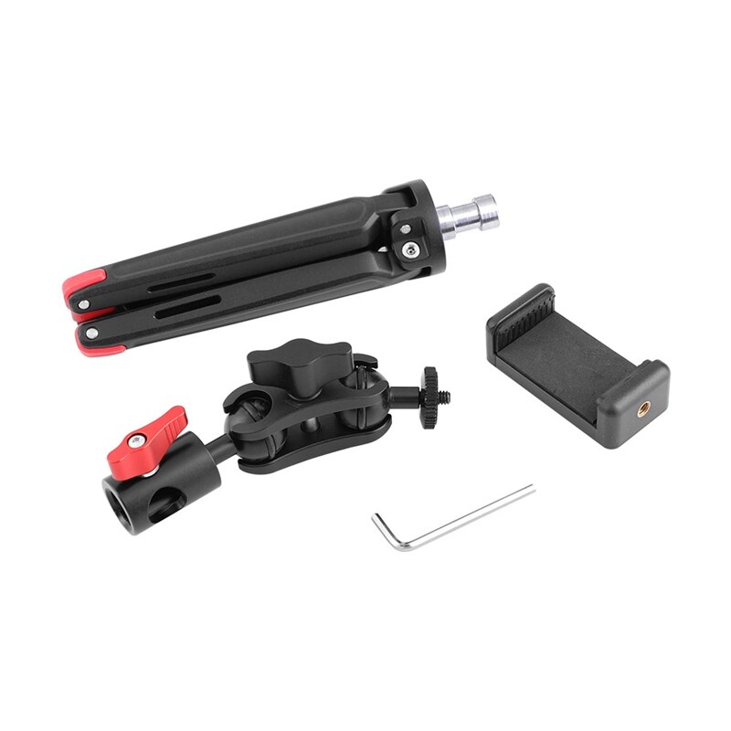 Opvouwbare Mini Tafelblad Statief Met Telefoon Stand Dubbele Bal Hoofd Aanpassing Voor Camera Telefoon Reizen En Macro Fotografie