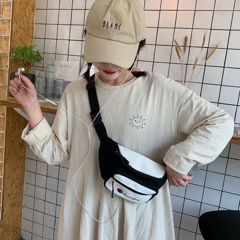 Messenger bag kvinnlig vild ins hip hop port stil bröstväska väska midjeväska kvinnlig ins