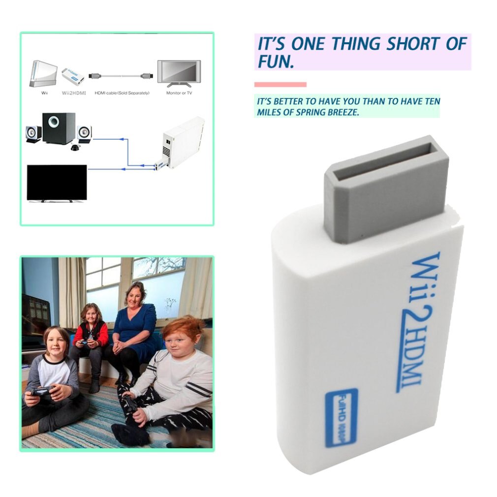 Voor Nintendo Wii Probleemloze Plug En Play Voor Wii Naar Hdmi 1080 P Converter Adapter Wii2hdmi 3.5 Mm Audio box Voor Wii-Link
