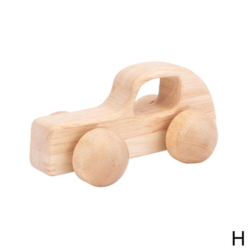 Inertial Auto Reibung Spielzeug Auto Groß Log Auto Baby Holz Spielzeug Bausteine Cartoon Fan Bildung Montessori Spielzeug Geburtstag: H