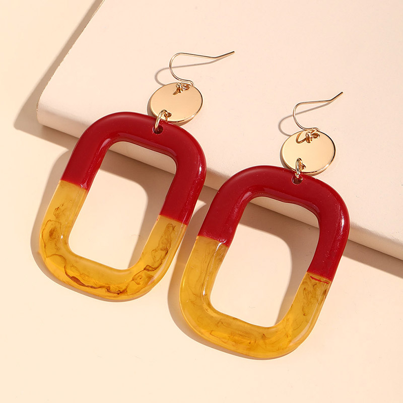 Nueva tendencia, pendientes grandes colgantes para mujer, joyería de , pendientes largos geométricos acrílicos coreanos para mujer, Brincos Retro de verano: Deep Purple