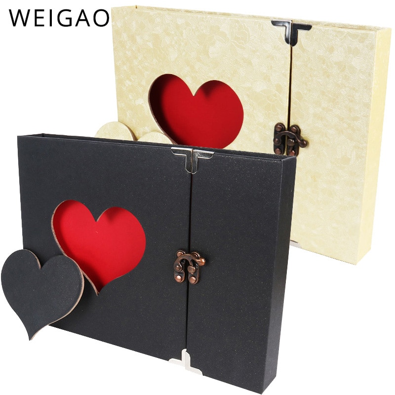 30 páginas preto bege scrapbook artesanal diy família álbum hallow coração memória álbum de fotos para o natal casamento dia dos namorados presente