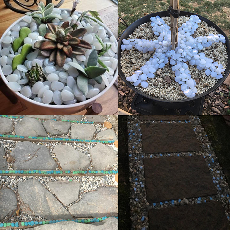 25/50pcs Resin Glow In The Dark Stones Glow Rocks DIY Walkway Home Garden Decoration Garden Pebbles Glow Stones Luminous Stones
