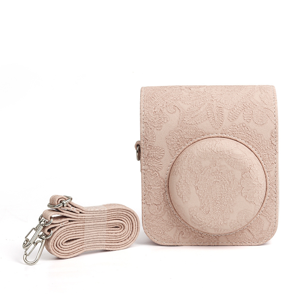 Cameratas Voor Fujifilm Instax Mini 12 Beschermhoes Voor Instax Mini12 Instant Camera Accessoires Met Verstelbare Schouderband: Donker Kaki