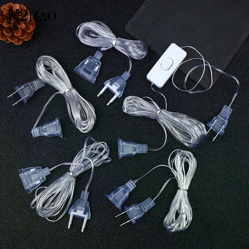 3M/5M EU US Plug Extender Wire Light String Extension Cable Standard Power Extension Cord For Christmas LED String Light